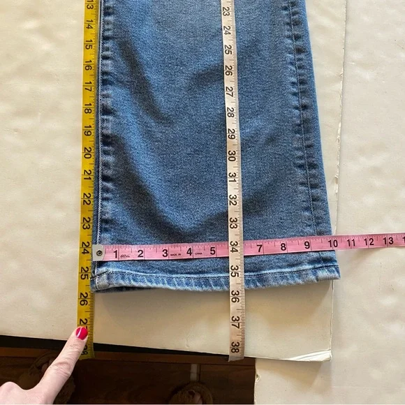 Good American Good Waist Palazzo Crop Jeans Womens Size 26 XS 2 Blue 453 Flare - Picture 11 of 12